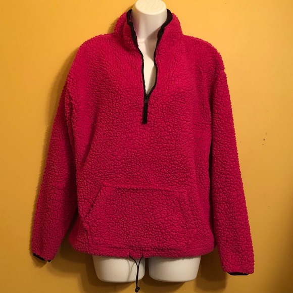 No Boundaries Sweaters - Preloved Hot Pink Sherpa B4